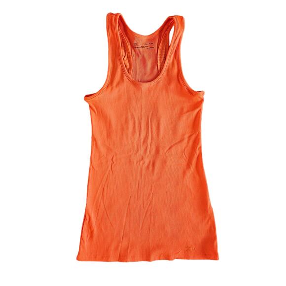 Under Armour Heatgear Women's Full Length Active Tank Top Size Small Orange EUC - Picture 1 of 6
